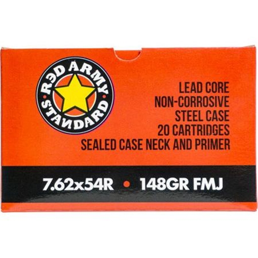 Picture of Red Army Standard Steel Case Non-corrosive Rifle Ammunition 7.62x54R 148gr FMJ 620/ct Case (20/ct Boxes) AM3421