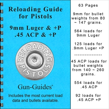 Picture of Gun-Guides RELOADING GUIDE FOR PISTOLS 9MM LUGER & +P / 45ACP & +P RELOAD PISTOLS