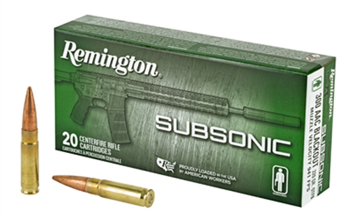 Picture of Remington Remington Subsonic, 300 Blackout, 220 Grain, Open Tip Flat Base, 20 Round Box 28430 047700479903