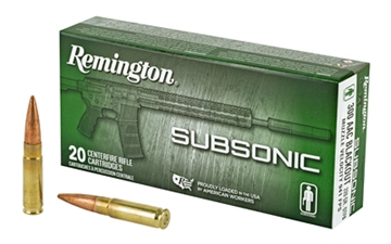 Picture of Remington Remington Subsonic, 300 Blackout, 220 Grain, Open Tip Flat Base, 20 Round Box 28430 047700479903
