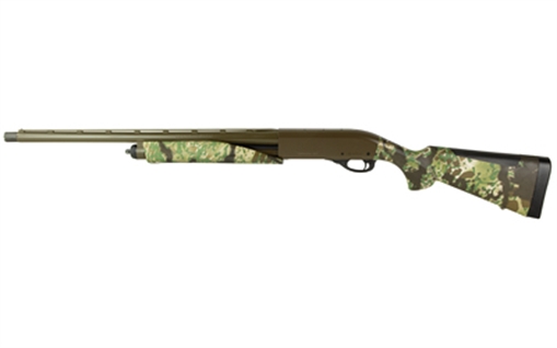 Picture of Remington 870 Super Mag, Pump Action, 12 Gauge, 3" Chamber, 21" Barrel, Synthetic Kryptek Obskura Transitional Thumbhole Stock and Forend, Matte Black Finish, 4 Rounds, Includes Extended Turkey Extra Full Choke R81116