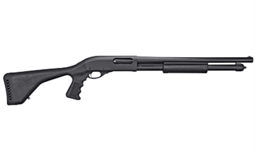 Picture of Remington 870 Tactical, Pump Action, 12 Gauge, 3" Chamber, 18.5" Barrel, Black, Synthetic Pistol Grip Stock, Cylinder Bore, Bead Sight, 6 Rounds R81205 810070683924