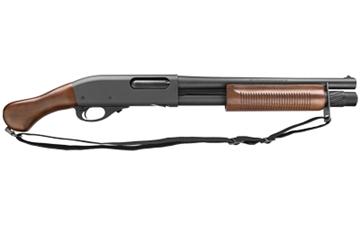 Picture of Remington 870 Tac-14, Pump Action, 12 Gauge, 3" Chamber, 14" Cylinder Bore Barrel, Matte Blued Finish, Walnut Shockwave Grip and Forend, Bead, 5 Rounds, 26.3" Overall Length R81231