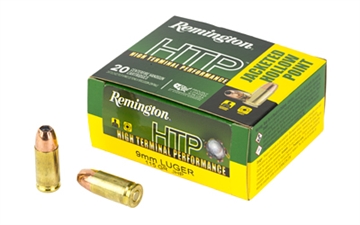 Picture of REMINGTON HTP HIGH TERMINAL PERFORMANCE AMO 9MM 115GR JHP 20RD (25 BOX CASE) 28963 28963 28288
