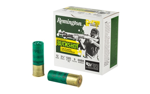 Picture of REMINGTON EXPRESS BUCKSHOT AMO 12GA 00BUCK 9 PEL 2 3/4OZ 1325 FPS 25RD (10 BOX CASE) 20411