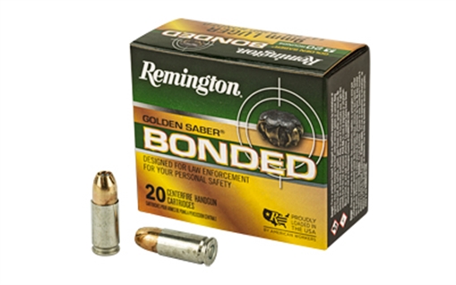 Picture of Remington Ammunition Golden Saber Bonded 9mmLuger 147gr Bonded Brass Jacketed Hollow Point 20 Per Box/25 Case 29343