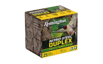 Picture of Remington Nitro Steel Duplex, Field & Timber, 12 Gauge, 3", #2 and #4 Shot, Zinc Plated, 25 Round Box R20049