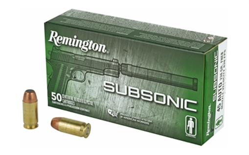 Picture of Remington Ammunition Subsonic 45ACP 230gr Flat Nose Enclosed Base 50 Per Box/10 Case 28428