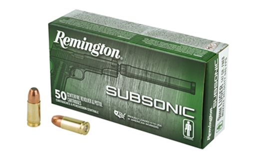 Picture of Remington Ammunition Subsonic 9mmLuger 147gr Flat Nose Enclosed Base 50 Per Box/10 Case 28435