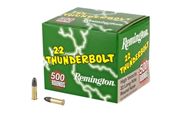 Picture of Remington Ammunition Thunderbolt Bulk 22LR 40gr Round Nose 500 Per Box/10 Case 21241