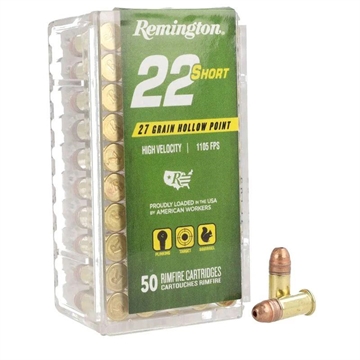 Picture of Remington 22 Short Rimfire Ammunition .22 Short 27gr CPRN 1105 fps 50/ct R21003