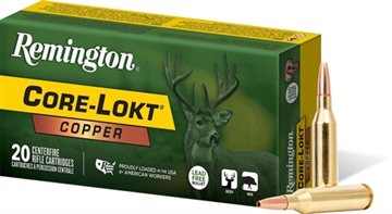 Picture of Remington Ammunition Core-Lokt Copper 270Win 130gr Copper Hollow Point 20 Per Box/10 Case R27855