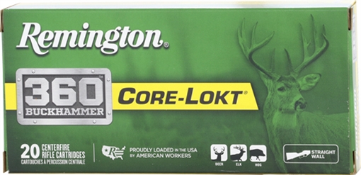 Picture of Remington Ammunition Core-Lokt 360Buckhammer 180gr Soft Point Core Lokt 20 Per Box/10 Case R27742