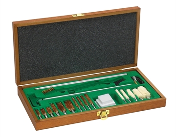 Picture of Remington Accessories Sportsman Cleaning Kit Multi-Caliber Multi-Gauge/27 Pieces/Wood Case 19054