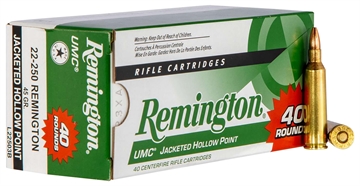 Picture of Remington Ammunition UMC Value Pack 22-250Rem 45gr Jacketed Hollow Point 40 Per Box/10 Case 23769