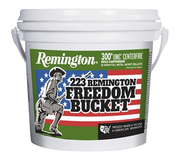 Picture of Remington Ammunition UMC Freedom Bucket 223Rem 55gr Full Metal Jacket 300 Per Box/4 Case 23897
