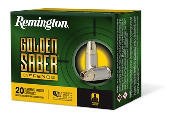 Picture of Remington Ammunition Golden Saber Defense 45ACP +P 185gr Brass Jacketed Hollow Point 20 Per Box/25 Case 27611