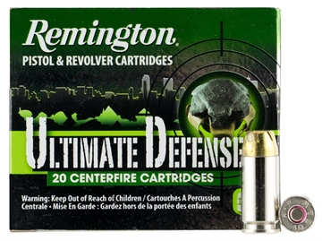 Picture of Remington Ammunition Ultimate Defense Full Size Handgun 40S&W 180gr Brass Jacketed Hollow Point 20 Per Box/25 Case 28939