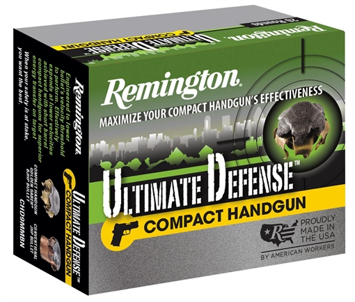 Picture of Remington Ammunition Ultimate Defense Compact Handgun 45ACP 230gr Brass Jacketed Hollow Point 20 Per Box/25 Case 28967