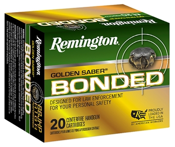 Picture of Remington Ammunition Golden Saber Bonded 10mmAuto 180gr Bonded Brass Jacketed Hollow Point 20 Per Box/25 Case R21368