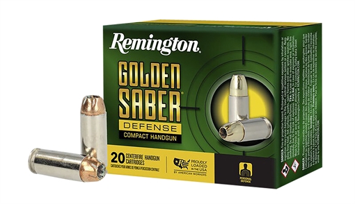 Picture of Remington Ammunition Golden Saber Defense 10mmAuto 180gr Brass Jacketed Hollow Point 20 Per Box/25 Case R21370