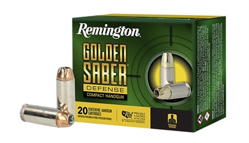 Picture of Remington Ammunition Golden Saber Defense 10mmAuto 180gr Brass Jacketed Hollow Point 20 Per Box/25 Case R21370