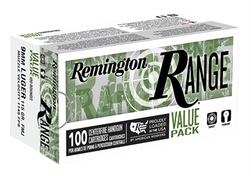 Picture of Remington Ammunition Range Value Pack 9mmLuger 115gr Full Metal Jacket 100 Per Box/5 Case R23979