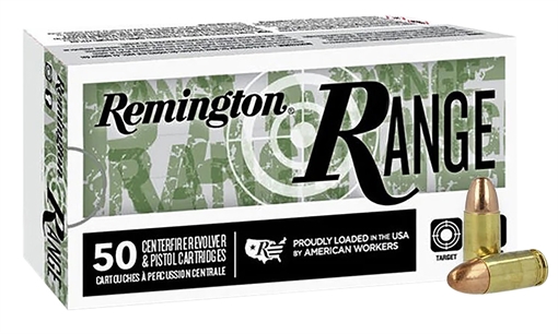 Picture of Remington Ammunition Range 9mmLuger 115gr Full Metal Jacket 50 Per Box/20 Case R27778