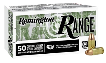 Picture of Remington Ammunition Range 9mmLuger 115gr Full Metal Jacket 50 Per Box/20 Case R27778