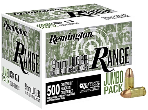 Picture of Remington Ammunition Range Jumbo Pack 9mmLuger 115gr Full Metal Jacket 500/Box R27779