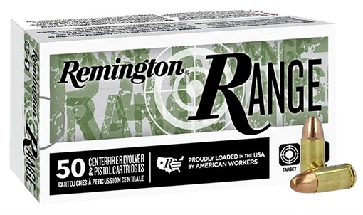Picture of Remington Ammunition Range 9mmLuger 124gr Full Metal Jacket 50 Per Box/20 Case R27780