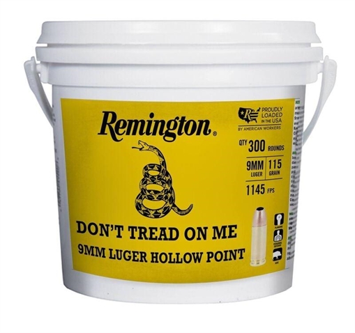 Picture of Remington UMC 250th Anniversary "Don't Tread On ME" Ammunition 9mm Luger 115gr JHP 1145 fps 300/ct 22245 477002224550