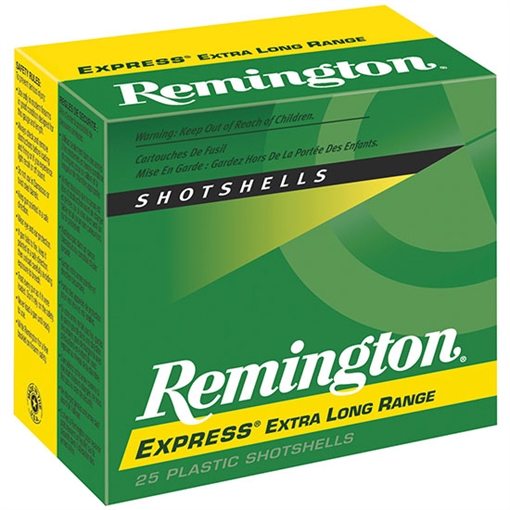 Picture of Remington Express Extra Long Range Shotgun Ammo 12 ga 2 3/4" 3 3/4 dr 1 1/4 oz #4 1330 fps 25/ct 20145