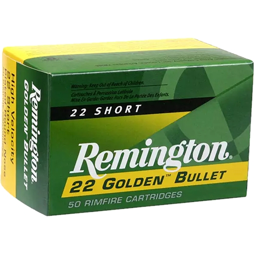 Picture of REMINGTON 22 GOLDEN BULLET, 22 SHORT, HV 29GR RN 50 RD/BX 100 BX/CS 21000