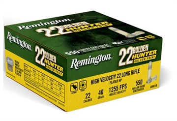 Picture of REMINGTON GOLDEN HUNTER 22LR 40GR PLATED HP 550RD 12BX/CS R21253