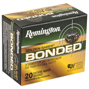 Picture of Remington Ammunition Golden Saber Bonded 45ACP 185gr Bonded Brass Jacketed Hollow Point 20 Per Box/25 Case 29325