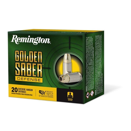 Picture of Remington Ammunition Golden Saber Defense 10mmAuto 180gr Brass Jacketed Hollow Point 20 Per Box/25 Case R21369