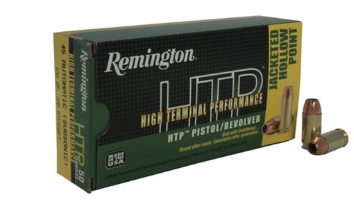 Picture of REMINGTON HTP HIGH TERMINAL PERFORMANCE AMO 45 AUTO 230GR JHP 50RD 21468 RTP45AP7