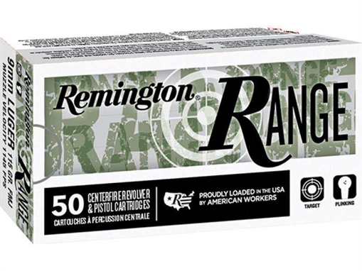 Picture of Remington Range Handgun Ammo 9mm Luger 115 gr FMJ 1145 fps 100/ct R23972