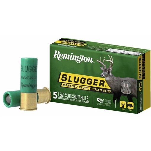 Picture of Remington Slugger Managed-Recoil Rifled Slug 12 ga 2 3/4" 1 oz 1200 fps 100/ct Case (20 boxes of 5/ct) 20290CASE