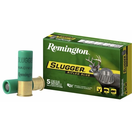 Picture of Remington Slugger Rifled Slug 12 ga 3" MAX 1 oz Slug 1760 fps 250/ct Case (50 Boxes of 5/ct) 20270CASE