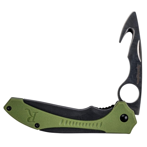 Picture of Remington Sportsman Folding Skinner Knife 3.25" Guthook OD Green and Black 15674