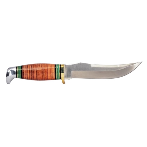 Picture of Remington Stacked Leather Piggy Back Knife Set Fixed Blade with Brown Leather Sheath R15719