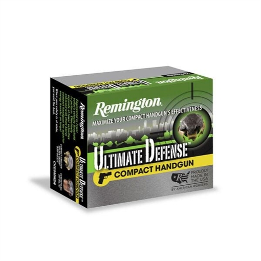 Picture of Remington Ultimate Defense Compact Handgun Ammunition 9mm Luger 124 gr. BJHP 1020 fps 20/ct 28963