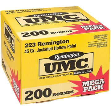 Picture of Remington Ammunition UMC Mega Pack 223Rem 55gr Full Metal Jacket 200 Per Box/4 Case 23683