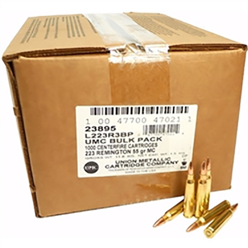 Picture of Remington UMC Bulk Rifle Ammunition .223 Rem 55gr MC 3240 fps 1000/ct (Bulk) 23895