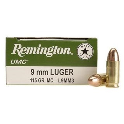 Picture of Remington Ammunition UMC 9mmLuger 115gr Full Metal Jacket 50 Per Box/10 Case 23728