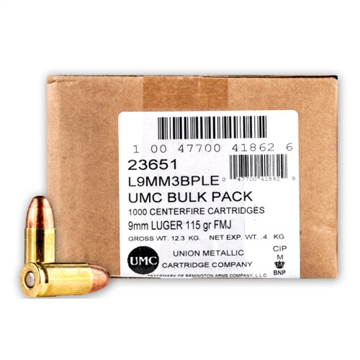 Picture of Remington UMC 9mm Luger FMJ Bulk 23651