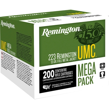 Picture of Remington Ammunition UMC Mega Pack 223Rem 45gr Jacketed Hollow Point 200 Per Box/4 Case 23775