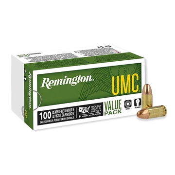 Picture of Remington UMC Metal Case Handgun Ammunition 9mm Luger 115 gr FMJ 1145 fps 600/ct 23765CASE